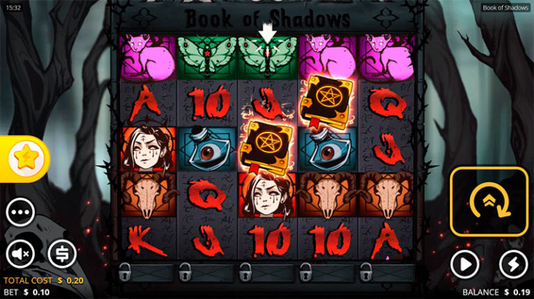 Book of Shadows Slot Main Screen