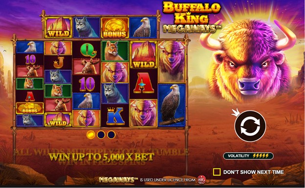 Buffalo King Megaways Slot Intro Screen