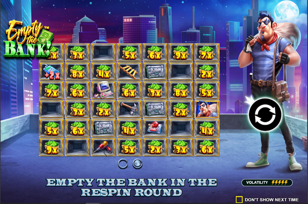 Empty The Bank Slot Main Screen