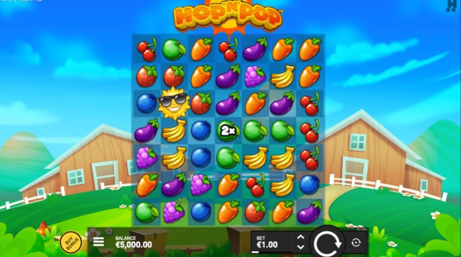 Hop N Pop slot main screen