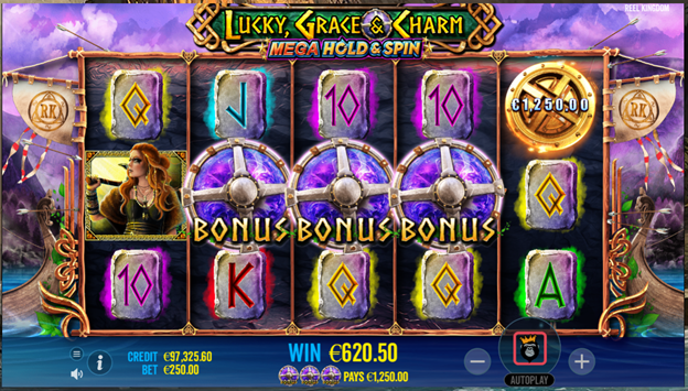 Lucky Grace & Charm Mega Hold & Spin Bonus Screen