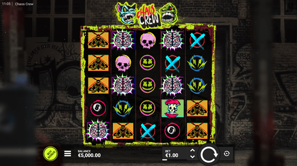 chaos crew slot gameplay screen