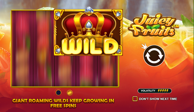 juicy fruits slot introduction screen